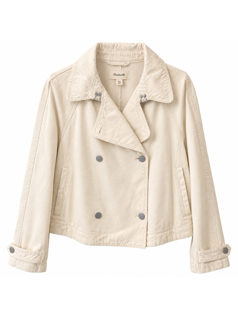 Universal Thread Women's XXL Cream Cotton Twill Double-Breasted Jacket